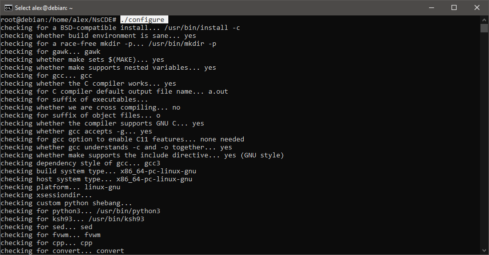 Running './configure'